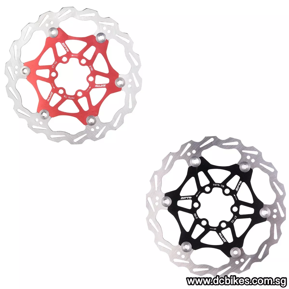 160mm | 180mm Red Black MTB Bicycle Floating Disc Brakes Rotor - 1 Piece