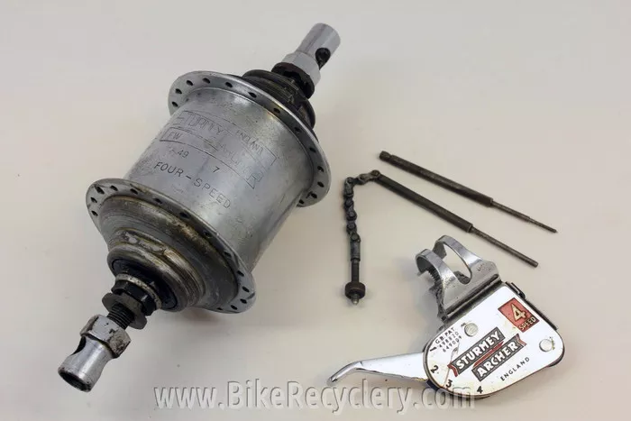 1949 Sturmey Archer FW 4-Speed Hub & Shifter, Indicator Chain: 40H, 110mm