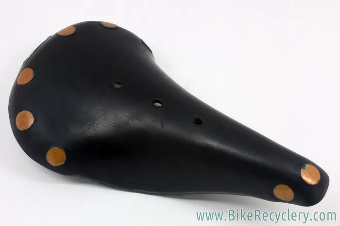 1979 Brooks B17 Leather Saddle: Large Copper Rivets - Black