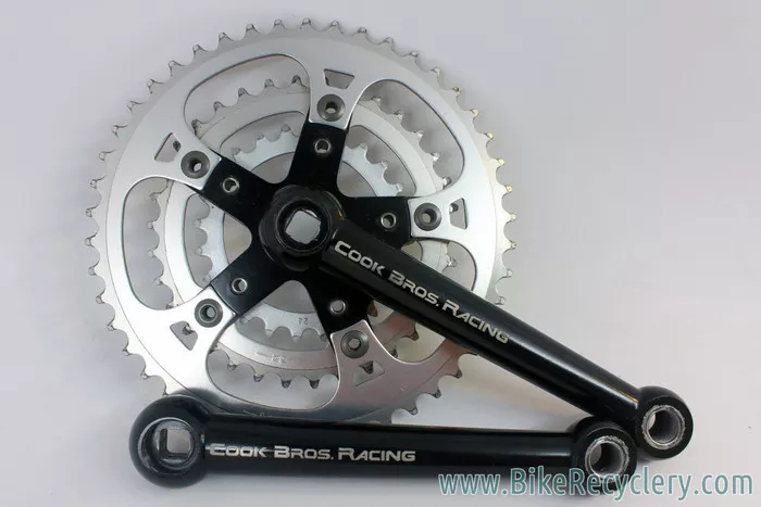 1980's Cook Brothers CBR Dog Bone Crankset: Black, 171mm, 110/74mm, RARE & NEAR MINT