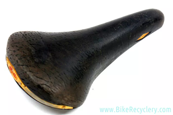 1986 San Marco Rolls Saddle: Brown Buffalo Leather - Brass - Vintage (Great)