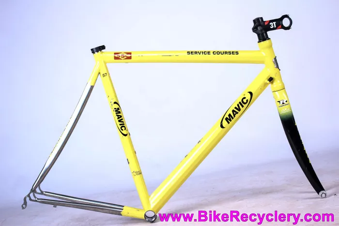 2004 Litespeed Vortex Mavic SSC Neutral Support Bike Race Frame: 57cm - 6/4 Titanium - Reynolds Carbon Fork - Yellow *Ridden in Pro Stage Races*