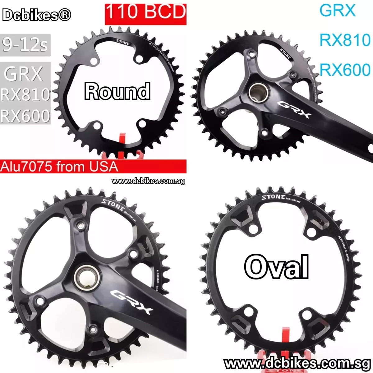 4 Holes Round | Oval 110bcd For Shimano GRX Ultegra Chain Ring