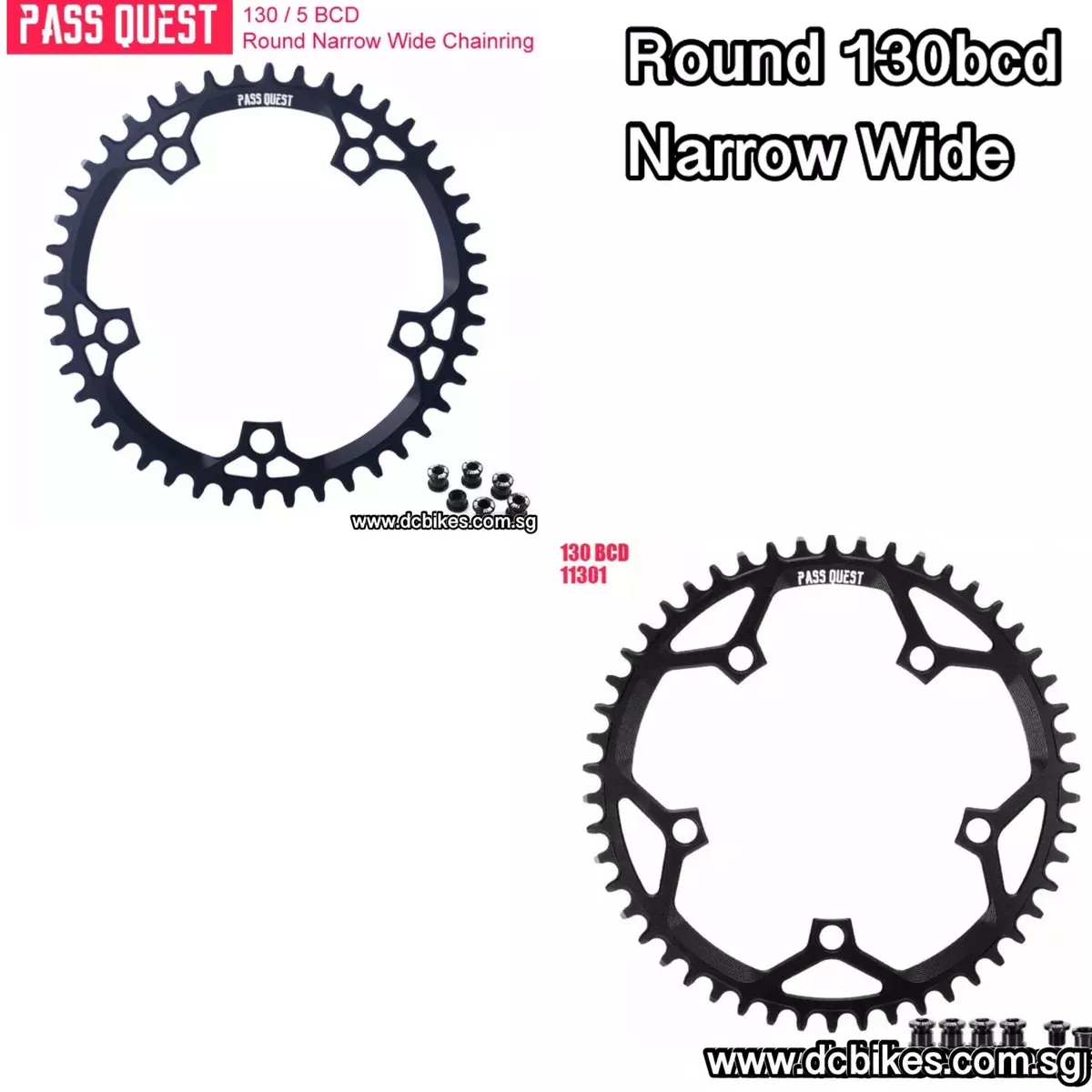 5 Hole 130BCD Cyclocross CX Road Foldie Narrow Wide Chain Ring