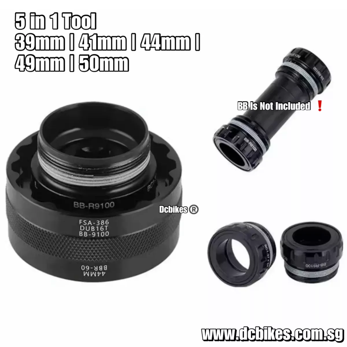 5 In 1 Bicycle 39mm | 41mm | 44mm | 49mm | 50mm Threaded Bottom Bracket BB Install Remover Tool
