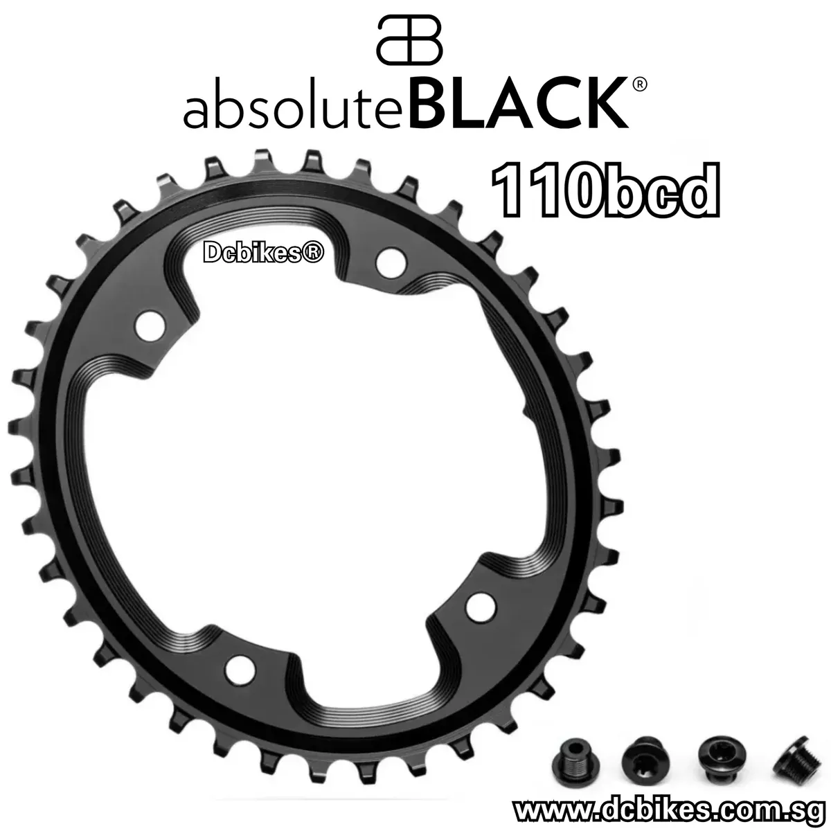 AbsoluteBlack 40T/42T Oval 110bcd For Shimano Ultegra Chain Ring