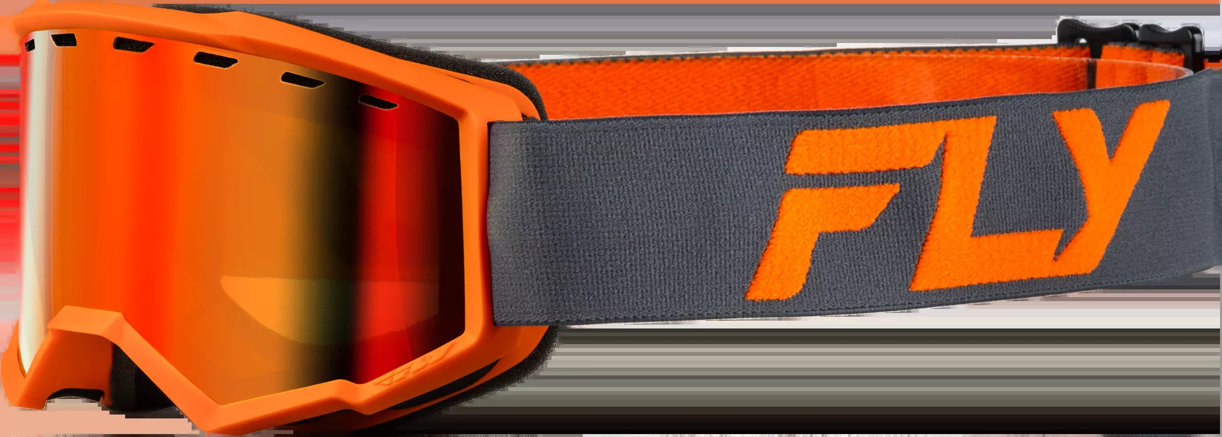 Yth Focus Snow Goggle Char/Org W/ Red Mirror/Amber Lens