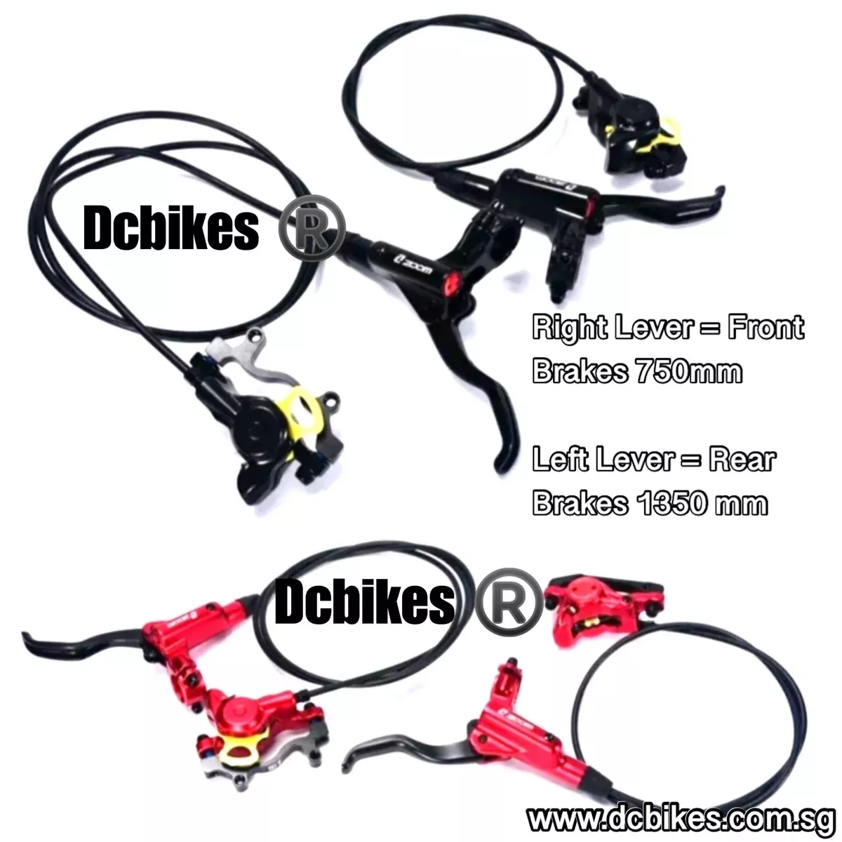 Zoom Anodized Bicycle MTB Escooter Hydraulic Brakeset